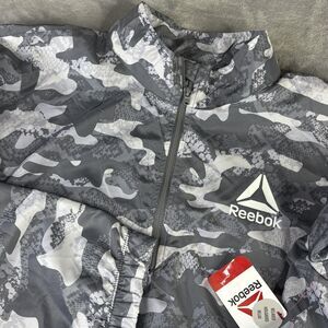 Reebok Windbreaker Jacket‎ Mens 2XL Silver Sconce Camo Half Zip Pullover Lined